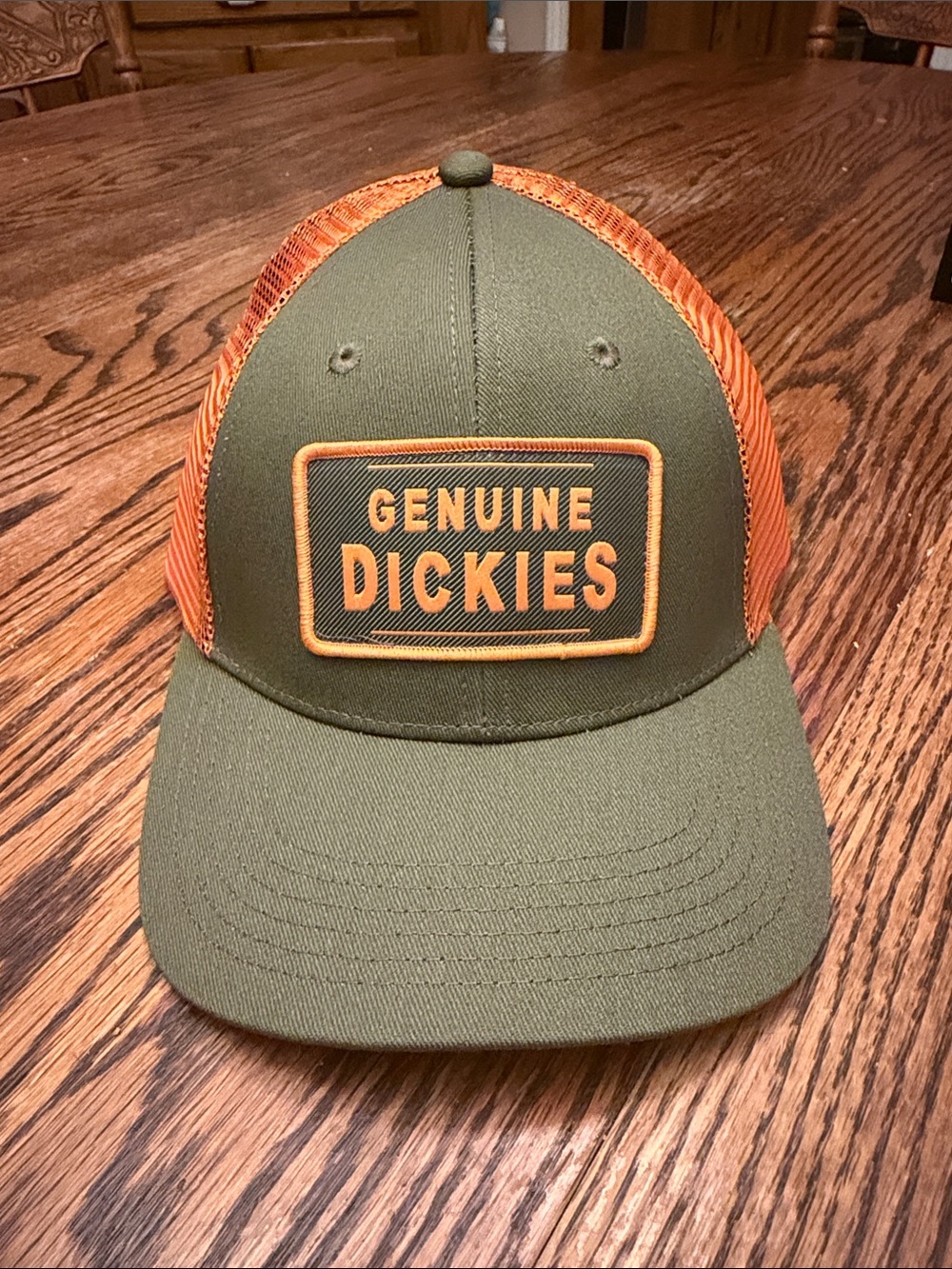 Dickies Olive Green and Orange Mesh Trucker Hat - Picture 2 of 6